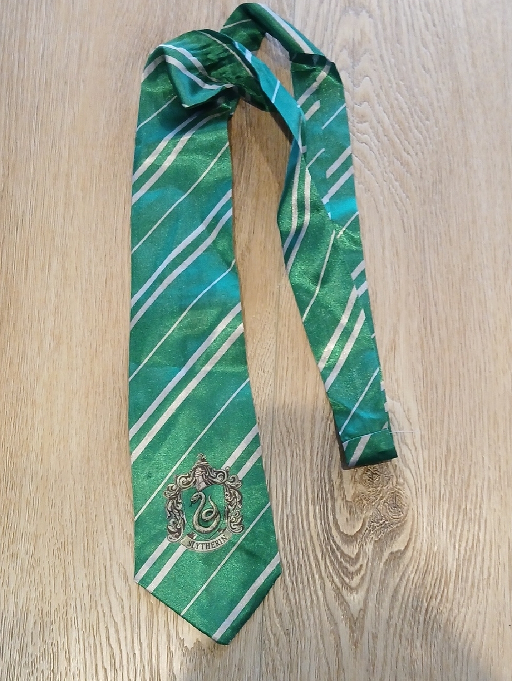 Warner Bros. Harry Potter Slytherin Style Green Tie with Silver Stripes